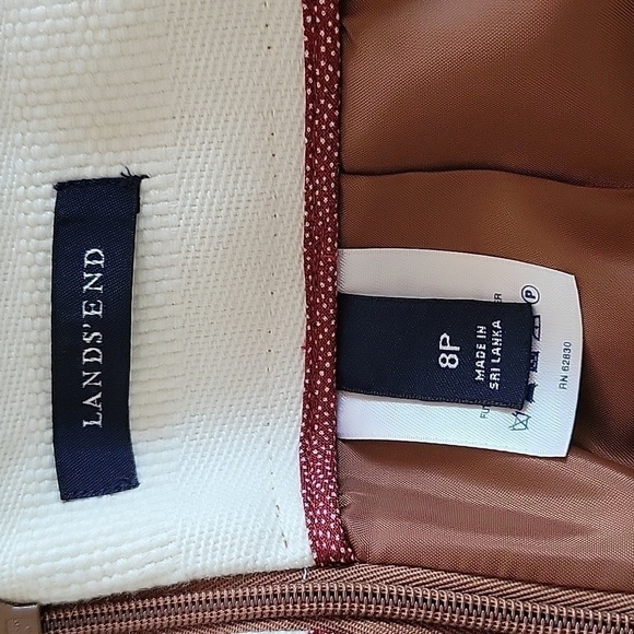 Land's End size 8 petite brown tweed midi skirt - Picture 3 of 4